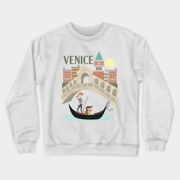 Gondola Ride in Venice Crewneck Sweatshirt by PatrickScullin